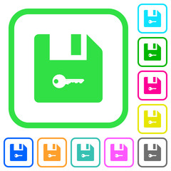 Encrypt file vivid colored flat icons