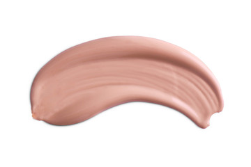 Make-up cosmetic liquid foundation cream smudge smear strokes. Make up smear isolated on white background