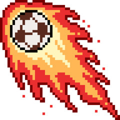 vector pixel art football fire