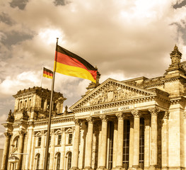 German parliament (Reichstag - Bundestag) building in Berlin city 