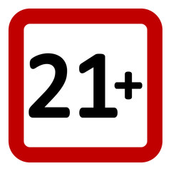 21 age restriction sign.