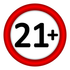 Fototapeta premium 21 age restriction sign.