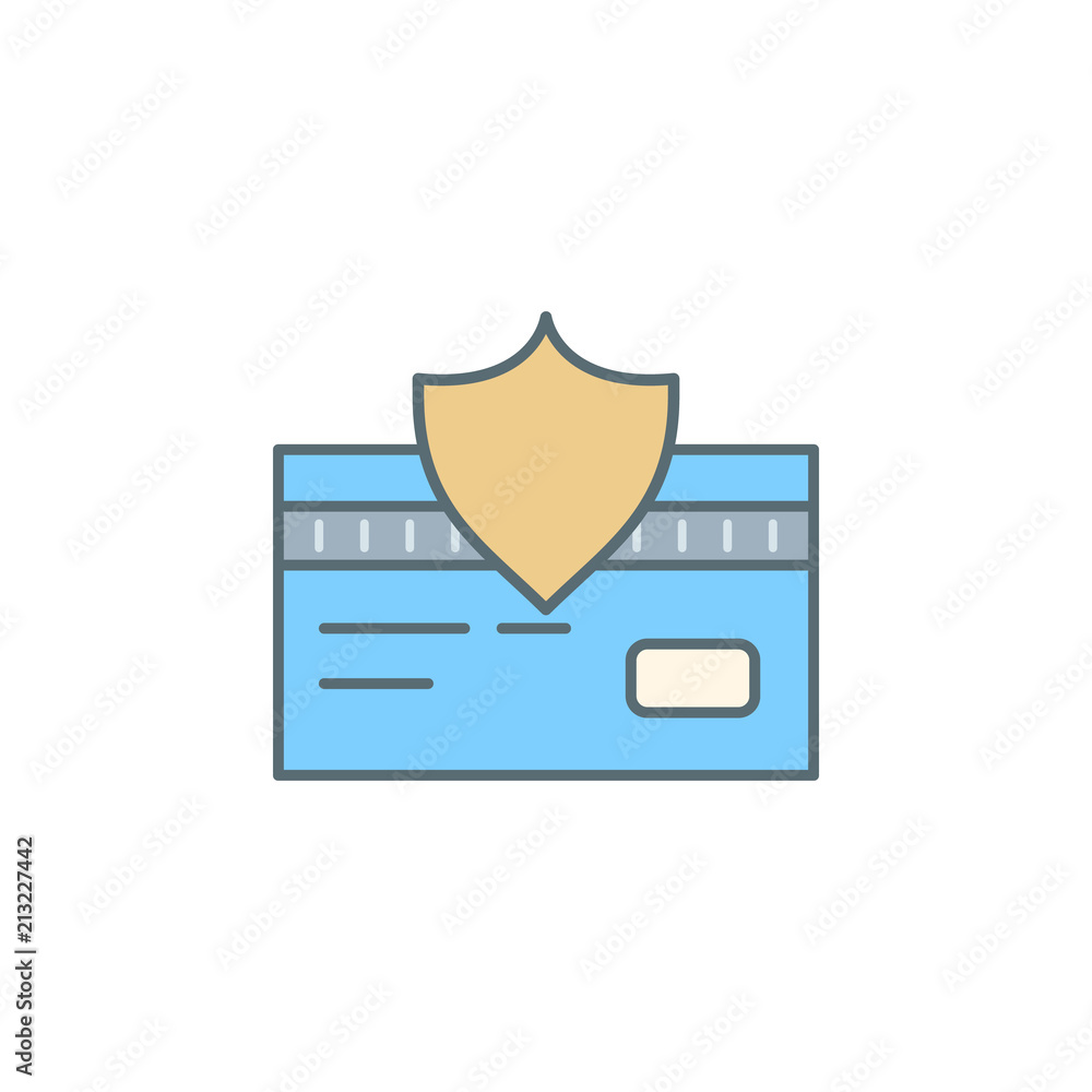 Poster credit card protection dusk style line icon. element of banking icon for mobile concept and web apps