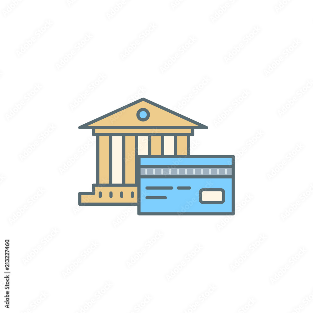 Poster bank and credit card dusk style line icon. element of banking icon for mobile concept and web apps. 