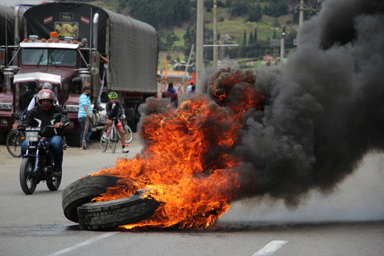 Protesta en carretera