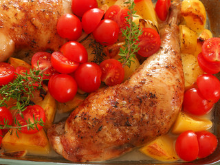 Tasty roasted chicken legs