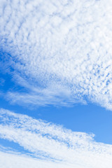 Blue sky with white clouds. Sky background
