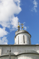 white towers and architerctural elements in volokolamsk kremlin