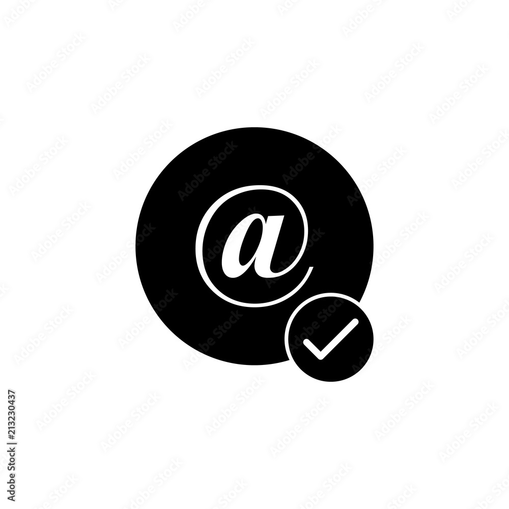 Poster email address checkmark isolated vector icon