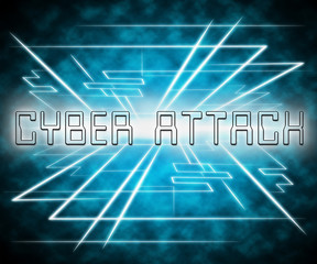Fototapeta premium Cyberattack Malicious Cyber Hack Attack 3d Illustration