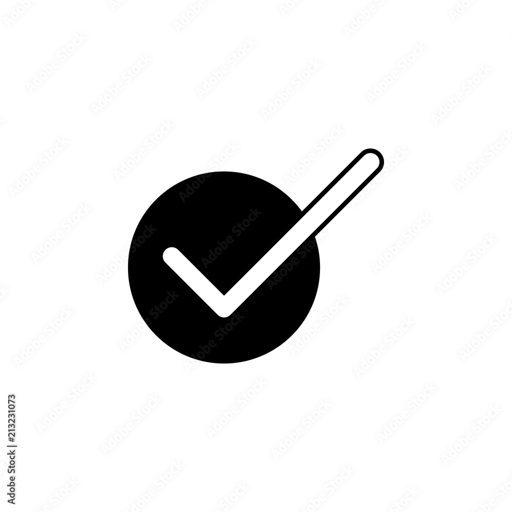 Poster check mark button vector isolated icon