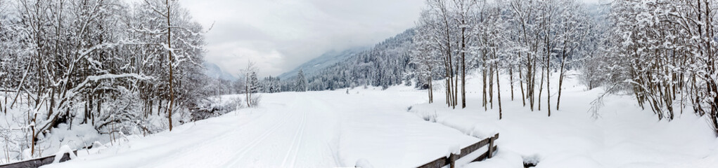 Panorama cross-country ski trail near Flachau, Austria
