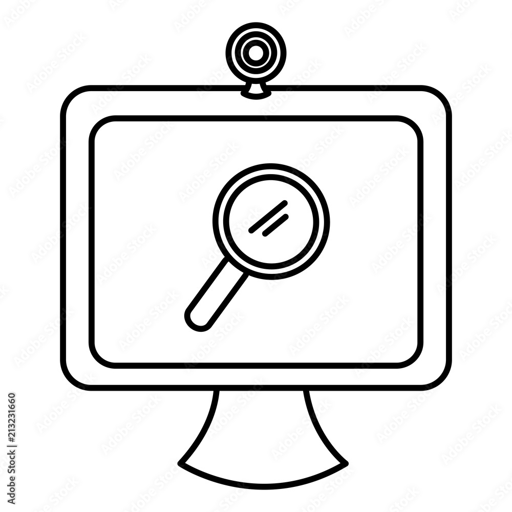 Poster computer with webcamera and magnifying glass