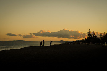 Naklejka premium Silhouette Sunset