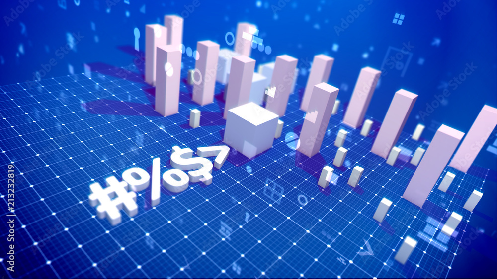 Aufkleber surging rectangular indicators in blue backdrop