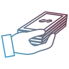 hand with bills money