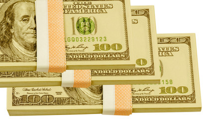  liasses de billets verts 