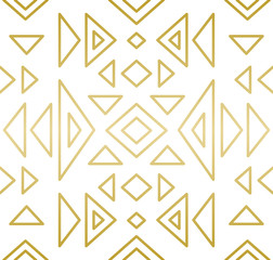 Geometric Pattern. Seamless Vector Lines. Golden Look.