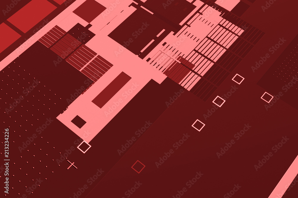 Poster flat background with simple geometric shapes. technology theme..