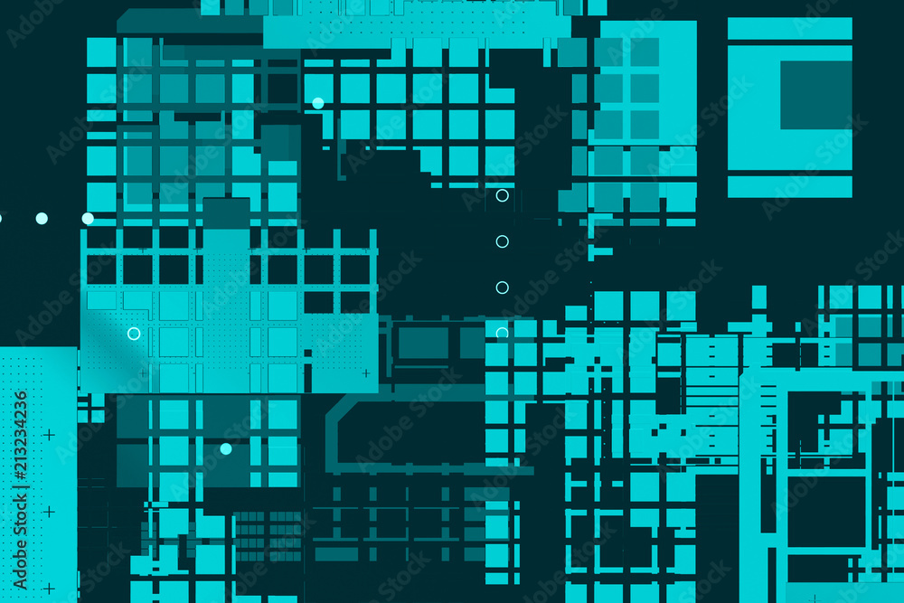 Poster flat background with simple geometric shapes. technology theme..