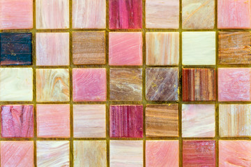 Ceramic tiles. Beige mosaic ceramic tiles for kitchen or bathroom wall or floor.