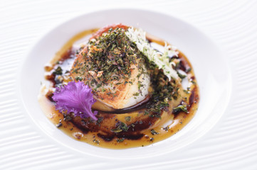 Hand Dived Scallops, Pan Fried, And Served With An Oyster  Sauce