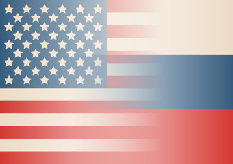 Obraz premium Conflict between USA and Russia, male fists - governments conflict concept.