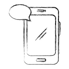 smartphone device with speech bubble