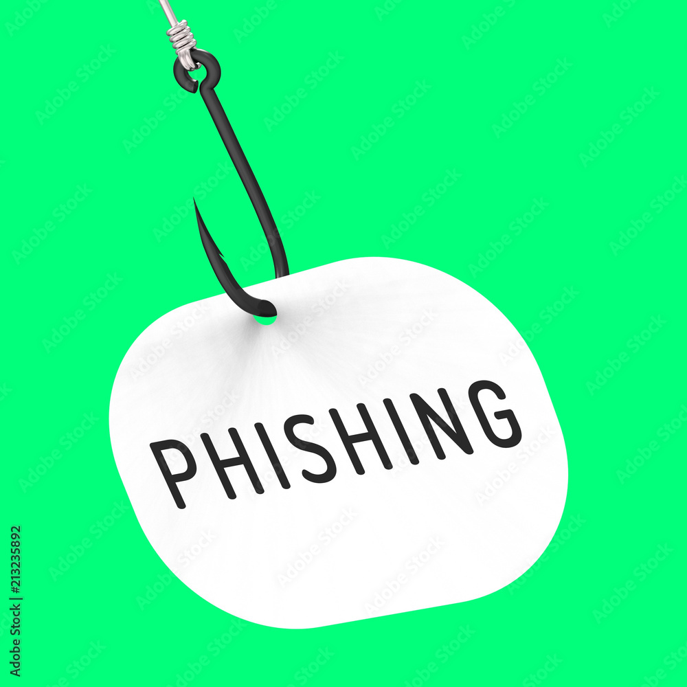 Poster phishing hook identity crime alert 3d rendering