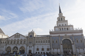 Fototapeta premium The building of the Kazan Station in Moscow, Russia