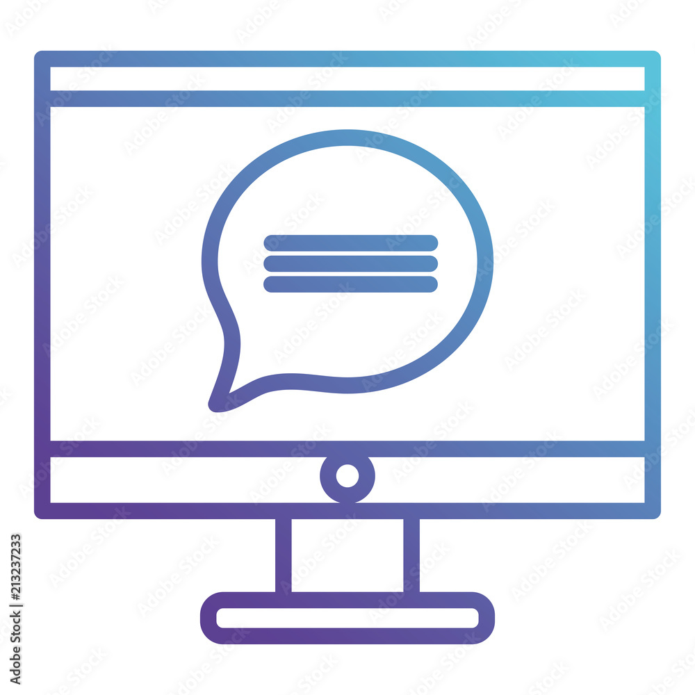 Poster computer display with speech bubble