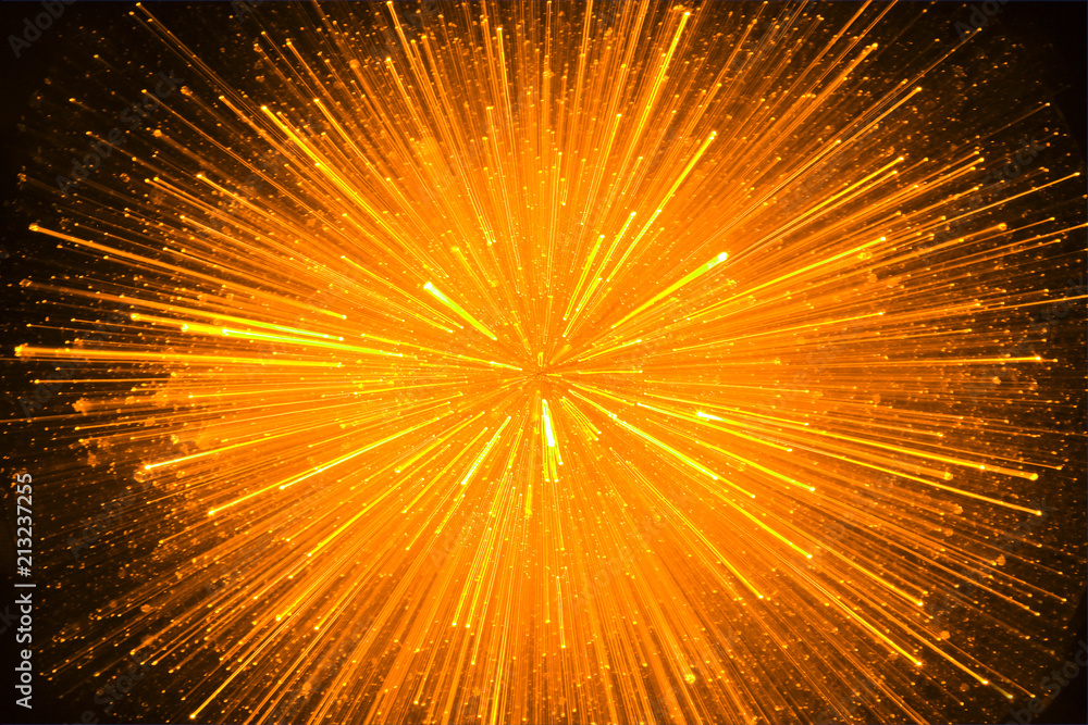 Wall mural colorful orange lights explosion