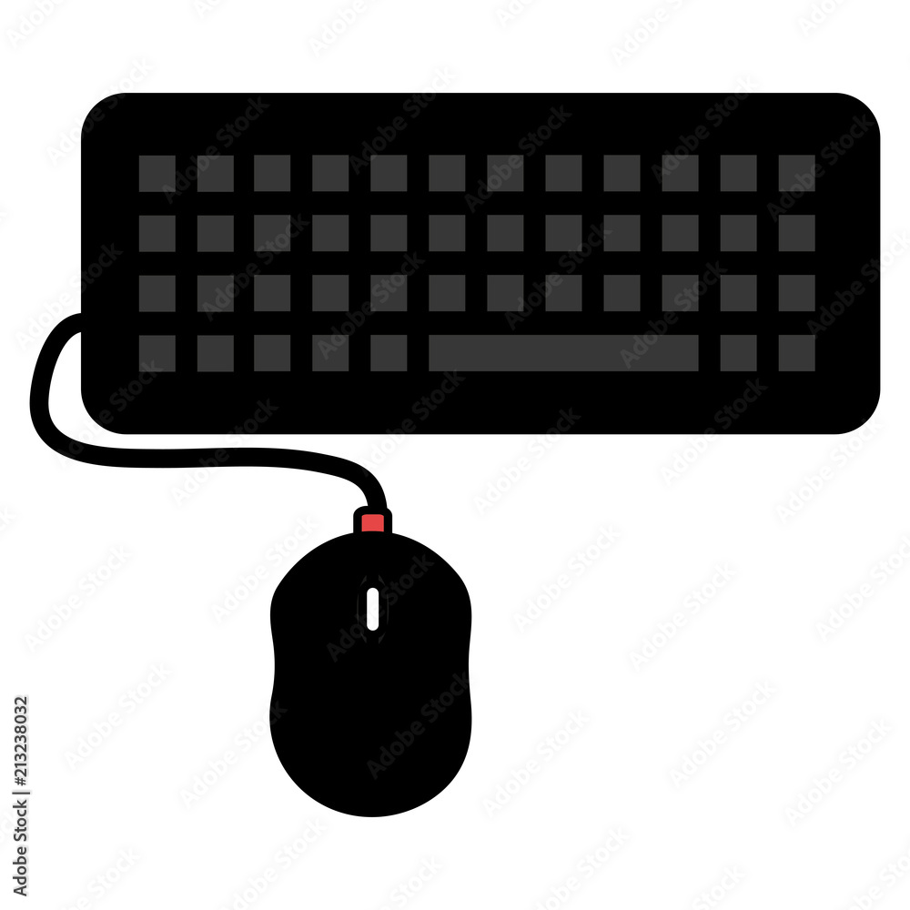 Poster computer keyboard and mouse