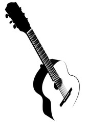 Fototapeta premium Black and white image of acoustic guitar
