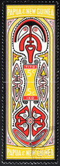 Maori art on New Zealand postage stamp