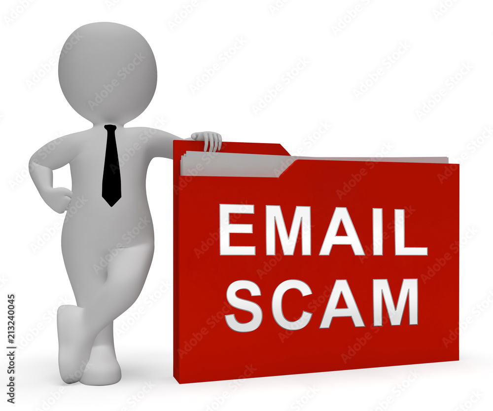 Poster phishing scam email identity alert 3d rendering