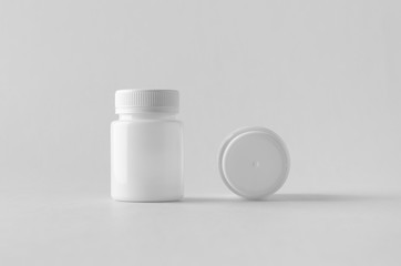 White plastic supplement / medicine mock-up.