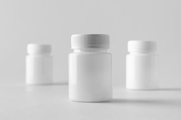White plastic supplement / medicine mock-up.