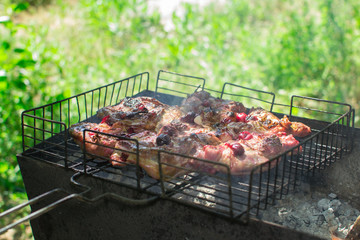 chicken thighs on the grill