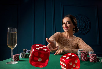 Woman playing in the casino