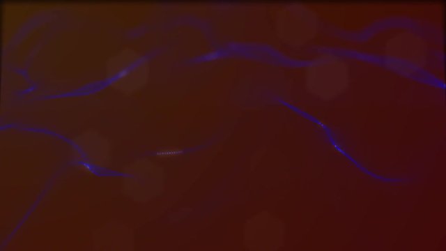 Looped virtual space. Background with particles form lines, surfaces, grid. V26