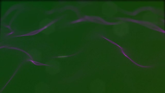 Looped virtual space. Background with particles form lines, surfaces, grid. V31