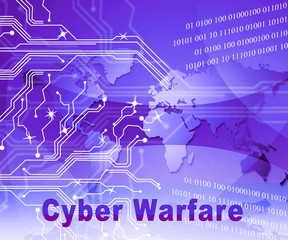 Cyber Warfare Hacking Attack Threat 2d Illustration