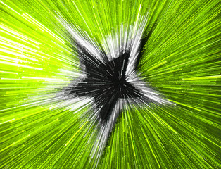 Colorful green star explosion 