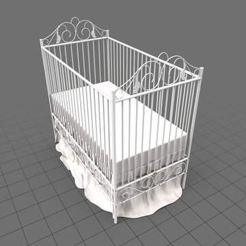Antique metal crib