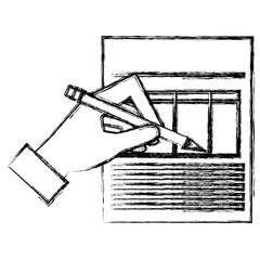 hand writing with pencil in documents