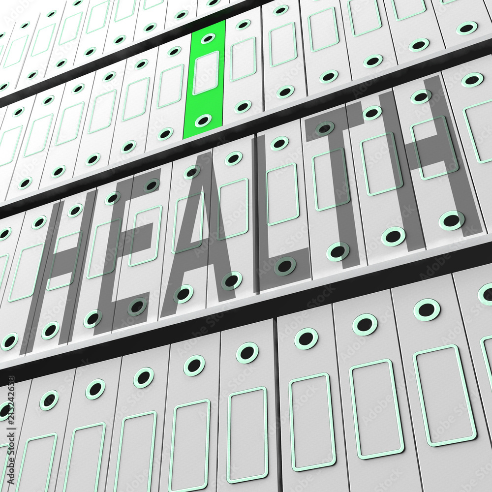 Poster big data health medical database 3d rendering