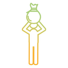 human silhouette lifting money bag