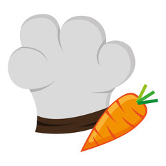 fresh carrot with hat chef vegetarian
