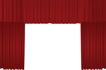 Red curtain. vector illustration